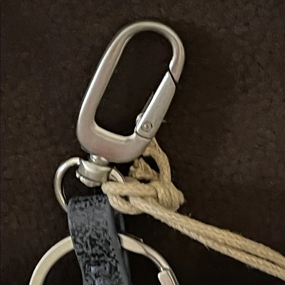 New HOBO LUCKY TASSEL FOB indigo sky Blue & Brown Horseshoe Keychain (Leather)!